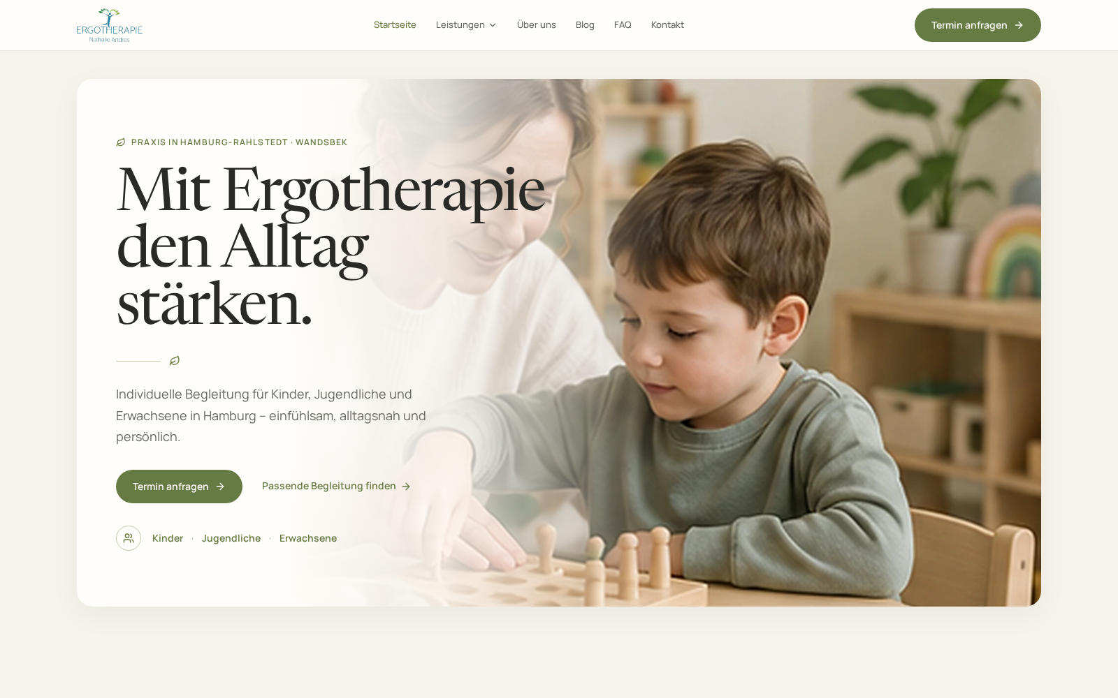 Vorschau der Website Ergotherapie Andres