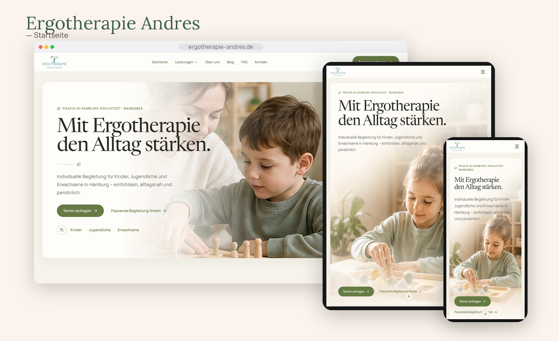 Vorschau der Website Ergotherapie Andres