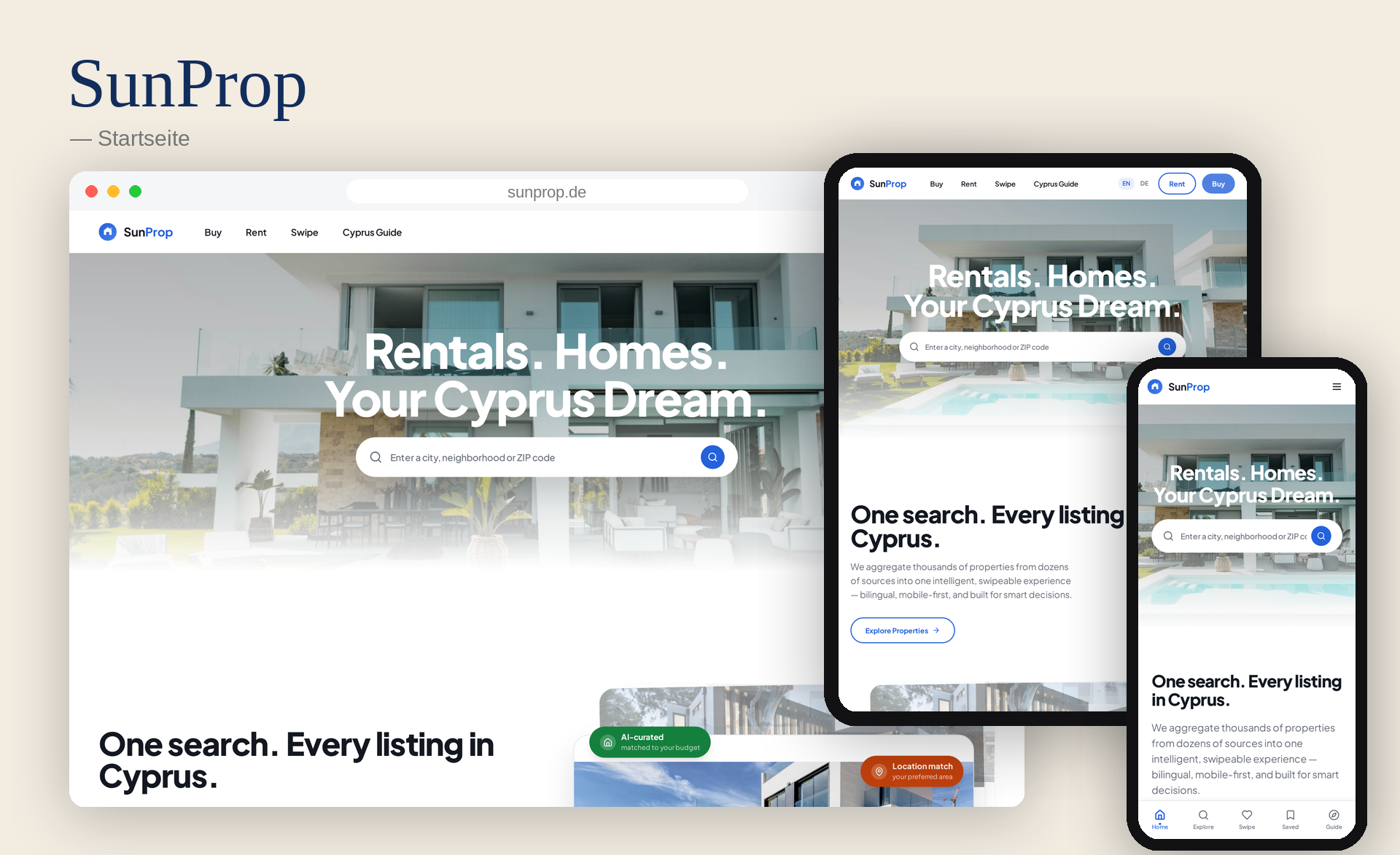 Vorschau der Website Sunprop